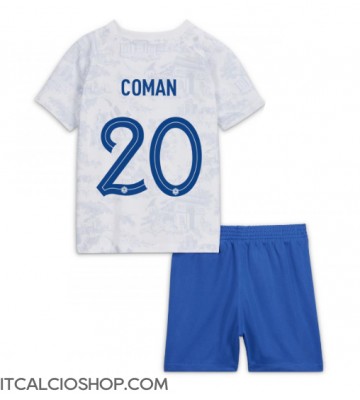 Francia Kingsley Coman #20 Seconda Maglia Bambino Mondiali 2022 Manica Corta (+ Pantaloni corti)